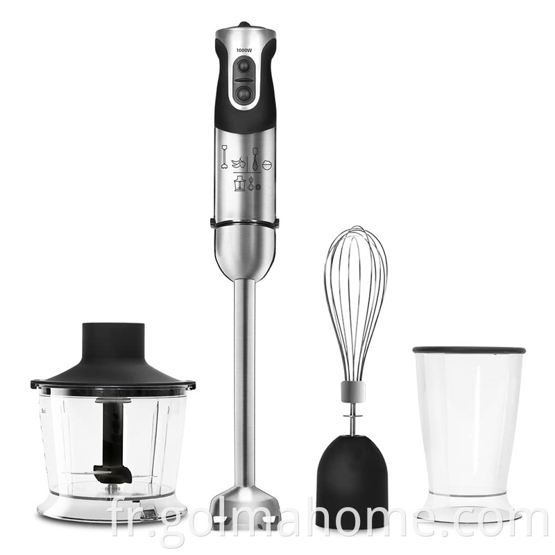 Appliance de cuisine en acier inoxydable Blender 3 en 1 Mélangeur de bâton à main électrique à usage électrique multi-usage